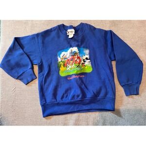Vintage Walt Disney World‎ Kids Youth S Blue Sweatshirt 100 years of magic